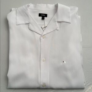 Express white rayon button down shirt